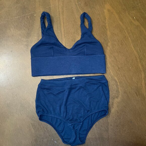 Parade Lush Rib Matching Blue Set, Size XS - Picture 2 of 3